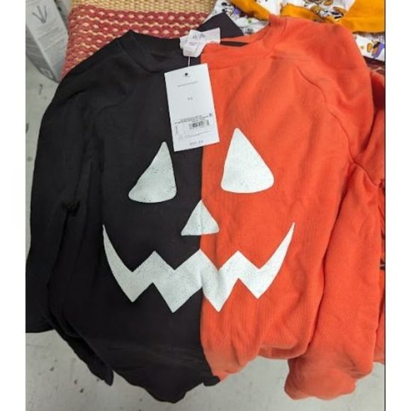 Isabel Maternity Womens Pumpkin Face Graphic Maternity Sweatshirt Orange Sz XS - Picture 2 of 6